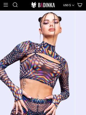 Badinka Pulsar Mesh 3-Piece Shrug Tank Leggings Set